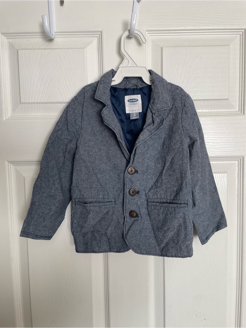 Old Navy Linen Blend Boys' 3T Navy Blue Blazer Jacket